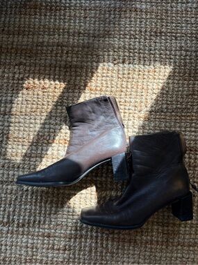 Stuart Weitzman Dark Brown Leather Ankle Boots
